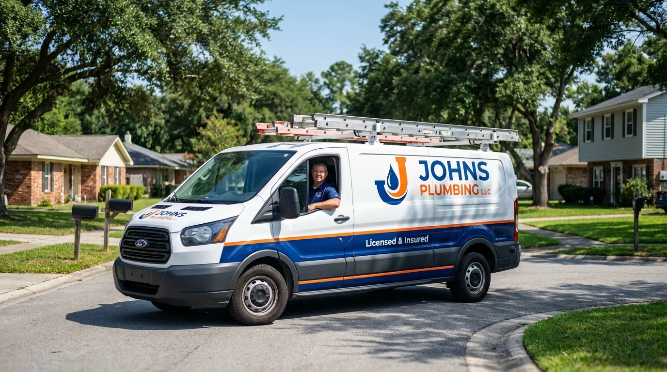 Johns Plumbing LLC service van in Fountain Inn, SC