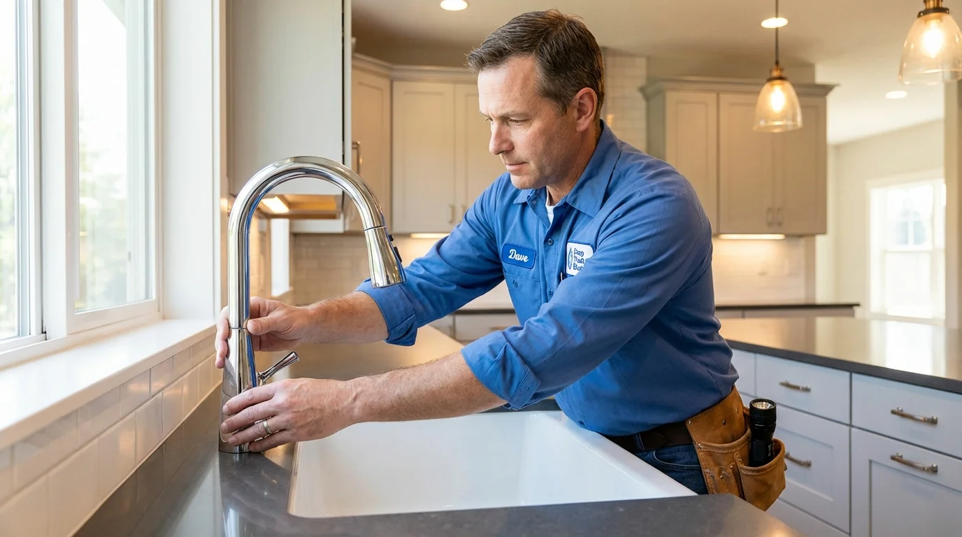 Kitchen faucet installation by Johns Plumbing LLC in Fountain Inn