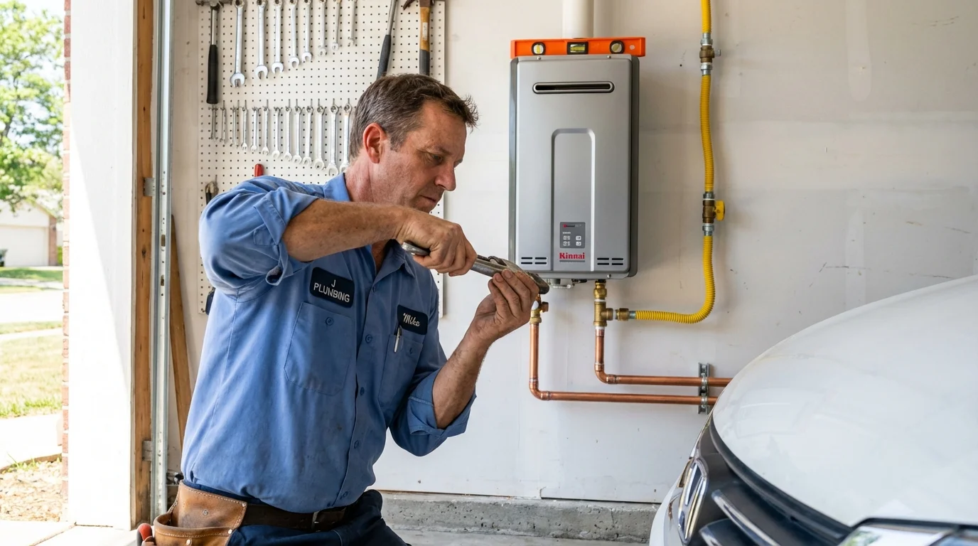 Tankless water heater installation by a Johns Plumbing LLC plumber in Fountain Inn
